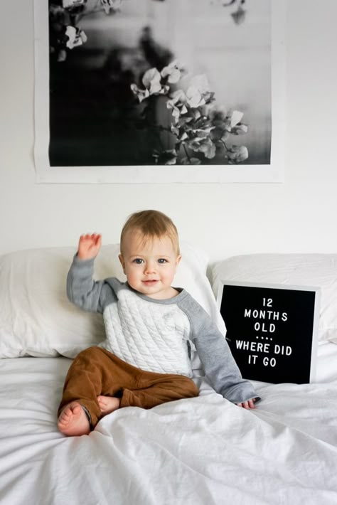 At one year One Year Old Letter Board Ideas, First Birthday Letter Board Ideas, Newborn Baby Quotes Boy, Baby Photo Captions, Baby Letter Board Ideas, Monthly Baby Pics, Holiday Baby Pictures, Birthday Pics Ideas, Milestone Picture Ideas