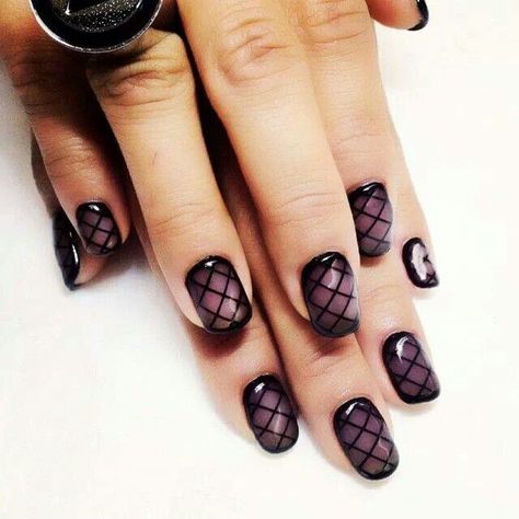 Black crisscross delight. Love the pink center! Fishnet Nails, Punk Nails, Goth Nails, White Nail Art, Really Cute Nails, White Nail, Dream Nails, Funky Nails, Nail Art Inspiration