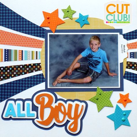 School Scrapbook Layouts, Boy Scrapbook Layouts, Paper Bag Scrapbook, Scrapbook Design Layout, Beautiful Scrapbook Layouts, Scrapbook Pictures, Baby Scrapbook Pages, Scrapbooking Layouts Baby, Scrapbook Boys