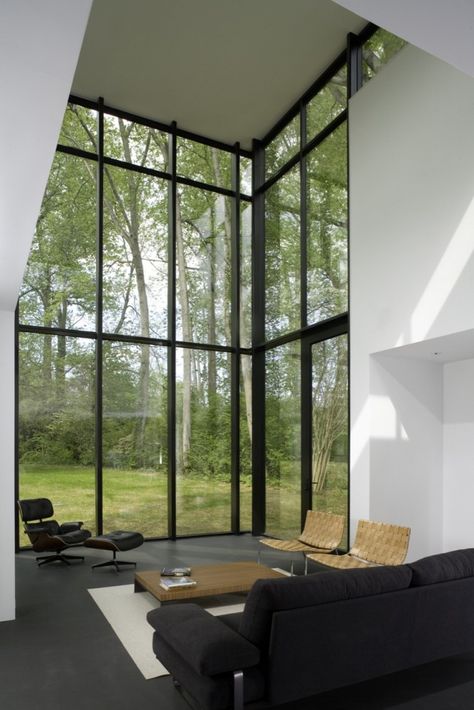 Large windows help bring the outdoors in, but they also let the heat out in the evenings. Contact Sonata Design to find out more today. Floor To Ceiling Windows, Room Decorating, Decor Minimalist, Ceiling Windows, The Glass, Large Windows, Home Fashion, House Inspiration, 인테리어 디자인