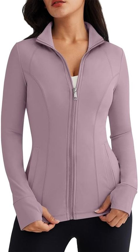 Womens Summer Track Zipper Jackets Plus Size Hoodies Running Workout Sweaters Sports Trendy Tiktok Clothes Lightpurple at Amazon Women’s Clothing store Zip Up Jackets, Bodybuilding Clothing, Yoga Jacket, Cozy Fall Outfits, Zippered Cardigan, Fall Hoodies, Yoga Activewear, Running Fitness, Mock Turtleneck