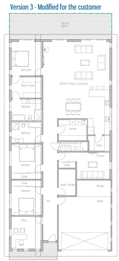 house design contemporary-home-co105 100 Master Suite Ideas, Home Office For 2, Office For 2, Suite Ideas, Three Bedroom House Plan, Co Housing, Three Bedroom House, Plans House, Casas Coloniales