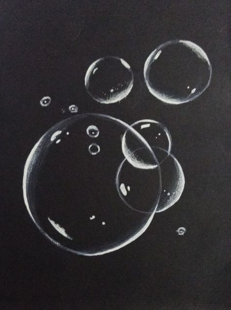 Bubble Drawing On Black Paper, Black And White Bubbles Drawing, Realistic Bubble Tattoo, Bubbles Black And White, Bubble Drawings, Drawing Bubbles, Bubble Drawing, A Level Art Sketchbook, Perspective Drawing Lessons