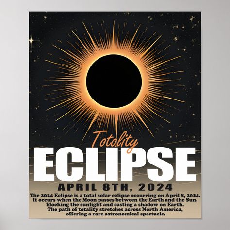 Eclipse Movie Poster, Solar Eclipse 2024 Printable, Eclipse Design, Eclipse Poster, 2024 Eclipse, Total Solar Eclipse Spiritual, Path Of Totality, Solar Eclipse, Solar