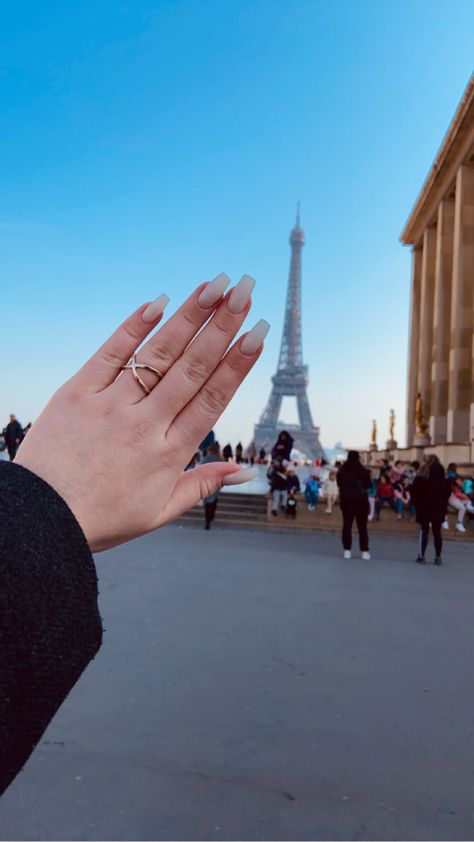 #nails #nudenails #manicure #nailideas #manicureideas #naturalnails #longnails #paris #eiffeltower Nail Vibes, Nude Nails, Natural Nails, Long Nails, Eiffel Tower, Manicure, Paris, Nails