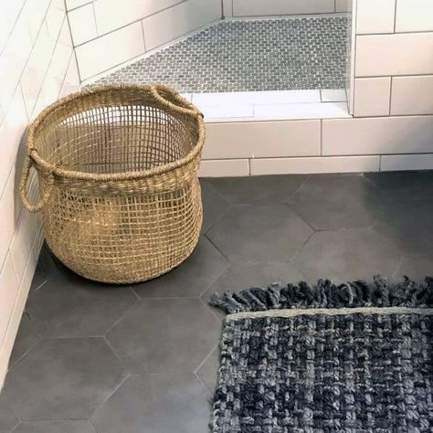 Grey Bathroom Floor Tile Ideas, Grey Bathroom Tile Ideas, Grey Bathroom Tile, Hexagon Tile Bathroom Floor, Neutral Bathroom Tile, Bathroom Floor Tile Ideas, Grey Bathroom Floor, Hexagon Tile Bathroom, Floor Tile Ideas