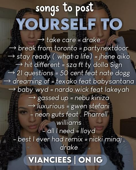 Songs To Add To Your Playlist Baddie, Spam Username Ideas For Instagram Baddie, Songs To Post Urself To, Baddie Songs To Post Yourself With On Instagram, Music To Post Yourself To Instagram, Song Lyric Captions Baddie, Baddie Songs For Insta Stories, Spam Page Username Ideas Instagram, Baddie Ig Usernames Ideas