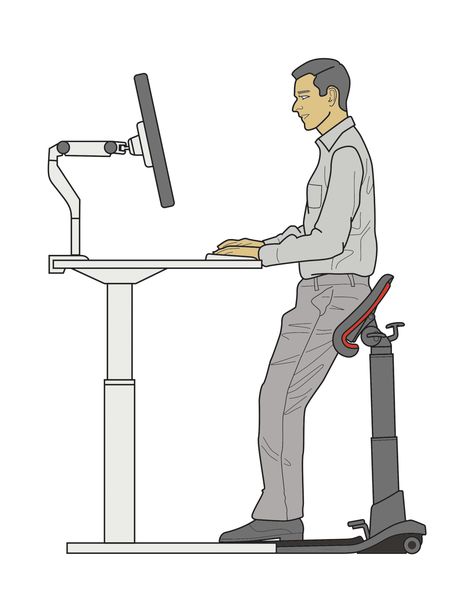 Ergo Impact & LeanRite | Best Ergonomic Standing Desk Chair Standing Chair, Table Sketch, Standing Desk Chair, Standing Work Station, Best Standing Desk, Industrial Design Portfolio, Standing Desk Ergonomics, Kneeling Chair, Standing Desk Office