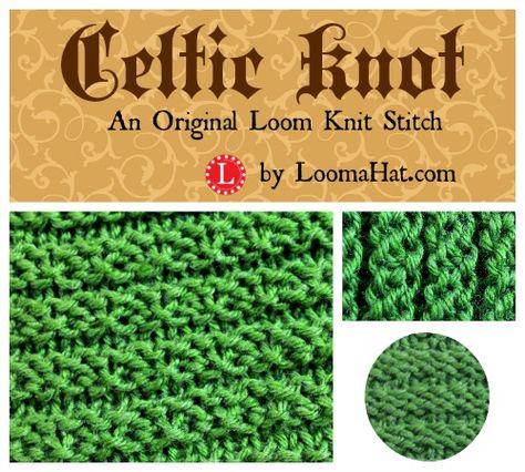 Celtic Knot Stitch - An original loom knit stitch. Includes a free pattern and a video tutorial that shows you how to do the flat knit and the purl stitch Round Loom Knitting, Loom Scarf, Circle Loom, Loom Yarn, Loom Knitting Tutorial, Knot Stitch, Loom Knitting Stitches, Loom Crochet, Round Loom