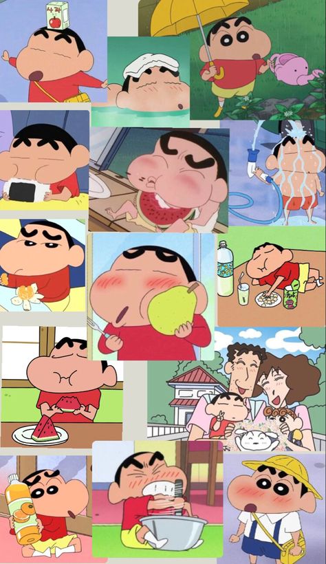 Shinchan Collage, Shinchan Pictures, Nohara Family, Shinchan Wallpapers, Cute Shinchan, Phone Wallpapers Aesthetic, Don't Touch My Phone Wallpapers, Best Cartoon Shows, Childhood Memories Aesthetic