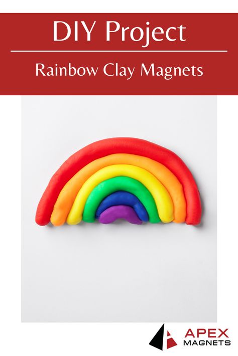 Clay Magnets Easy, Magnetic Crafts, Polymer Clay Rainbow Tutorial, Clay Freeze Magnet, Air Dry Clay Rainbow, Whiteboard Magnets, Clay Rainbow, Magnet Diy, Rainbow Magnet