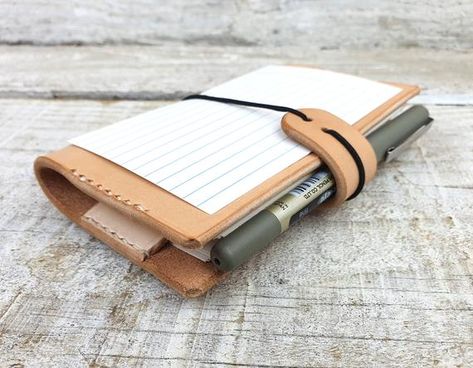 InkitLeather Index Card Binder, Notecard Holder, Index Card Holders, Midori Notebook, Leather Coin Purse, Index Cards, Card Holder Wallet, Personalized Leather, Brandy