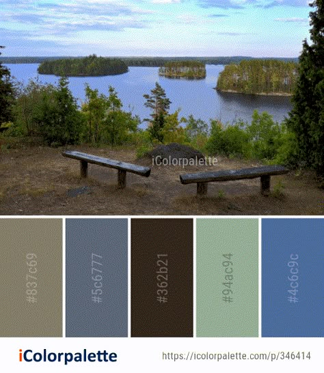 1290 Lake Color Palette ideas in 2020 | iColorpalette Camping Color Palette, Lake Color Palette, Lake Images, Canadian Lakes, Lake House Interior, Color Palette Ideas, House Color Palettes, Palette Ideas, Nature Color Palette