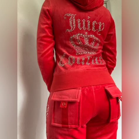 Size Small Color Red Inseam 31 Inches Bootcut Comes With Jacket And Pants Set Tag Is The Same On The Red Set Even Though The Set Is Pink In The Last Pic R E P Comment Any Questions Price Firm Check My Page For Other Colors And Sizes Vintage Juicy Couture Tracksuit, Womens Green Corduroy Pants, Red Juicy Couture Tracksuit, Red Juicy Couture, 2000s Juicy Couture, Poshmark Clothes, Juicy Couture Clothes, Red Tracksuit, Jacket And Pants Set