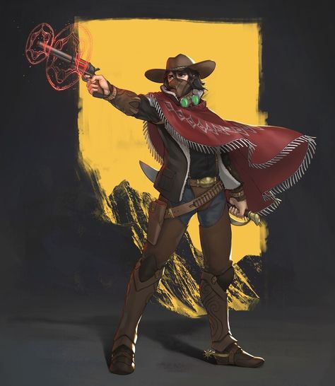 Western Gunslinger Art, Cowboy Character Design, Dungeons And Dragons Characters, Dnd Art, Original Characters, Dungeons And Dragons Homebrew, Character Design Male, Fantasy Inspiration, Superhero Art