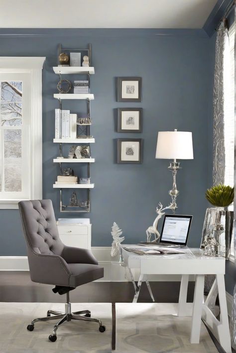 Embrace the Winter Solstice vibes with a cool and calm interior design routine for a tranquil workspace. Experience serenity in every corner of your daily routine. #Ad #homedecor #homedesign #trendgirlApartment #Painthome #interiorarchitecture Wall Colors Green Room Colors
Bright Room office Colors
Apartment Renovation
Home office Remodeling
Modern Paint Colors
2024 Relaxing Wall Colors, Light Blue Office Ideas, Light Blue Office Walls, Mystical Office, Calm Interior Design, Blue Office Ideas, Office Wall Paints, Green Room Colors, Paint Colors 2024