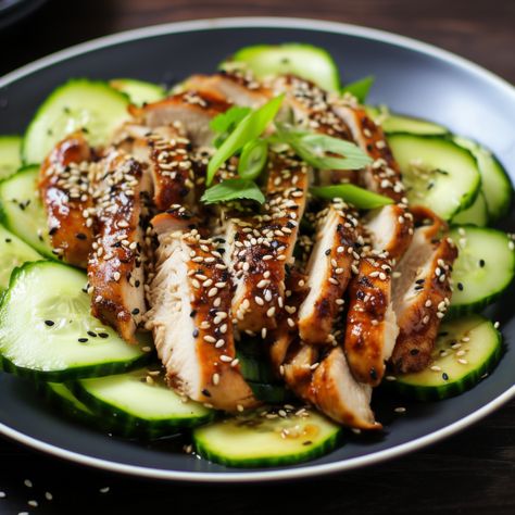 Chicken And Cucumber Salad, Cucumber And Chicken Recipes, Chicken And Cucumber Recipes, Cucumber And Chicken, Cucumber Chicken Salad, Sesame Cucumber Salad, Chicken With Cucumber, Asian Chicken Recipes Easy, 2024 Diet