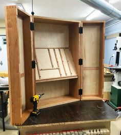 Woodworking Tool Cabinet, Woodworking Lamp, Woodworking Garage, Tool Storage Cabinets, Woodworking Tools Storage, Antique Woodworking Tools, Woodworking Tools Workshop, Essential Woodworking Tools, Woodworking Storage