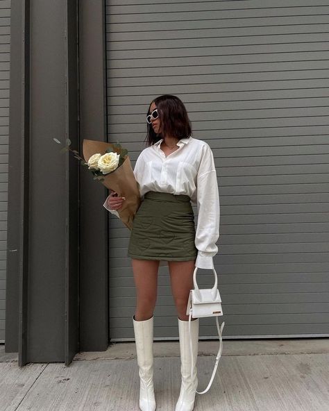 Cream Boots Outfit, Cream Boots, White Boots, Winter Fashion Outfits, Boots Outfit, Fall Winter Outfits, Outfits Casuales, Outfits Aesthetic, Classy Outfits