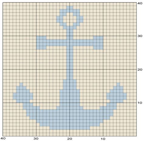 Nautical Washcloths Pattern - Leelee Knits Crochet Anchor, Nautical Crochet, Crochet Blanket Patterns Free, Háčkované Lemy, Washcloth Pattern, Nautical Pattern, Crochet Washcloth, Tapestry Crochet Patterns, Pola Kristik