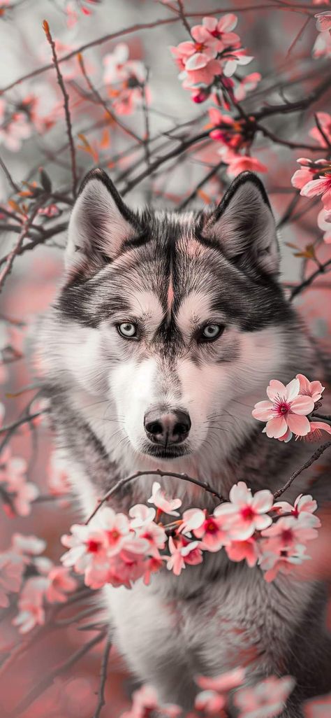 Husky Wallpaper, Wallpaper Wolf, Flowers Sakura, Wolf Images, Puppy Art, Wolf Spirit Animal, Wolf Wallpaper, Cute Panda Wallpaper, Wolf Pictures