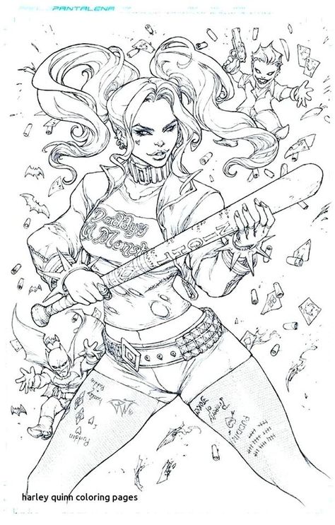 Harley Quinn Coloring Pages Ideas - Free Coloring Sheets Paolo Pantalena, Harley Quinzel, Harley Quinn Drawing, Superhero Coloring, Adult Colouring Printables, Adult Coloring Designs, Harley Quinn Art, Printable Adult Coloring Pages, Adult Coloring Book Pages