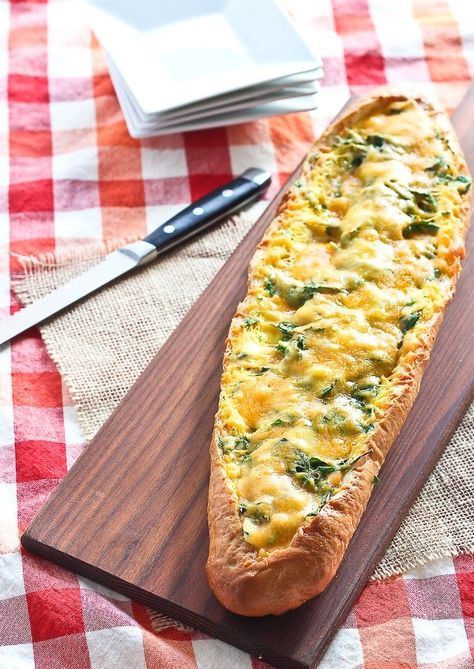 Ham, Spinach, and Cheese Egg Boat Recipe - Rachel Cooks® Egg Boats Recipe, Recipes Using Ham, Egg Boats, Leftover Ham Recipes, Leftover Ham, Ham Recipes, Spinach And Cheese, Sharp Cheddar, Skim Milk