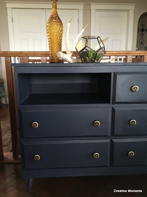 Fusion Navy dresser Fusion Midnight Blue Painted Furniture, Navy Dresser, Blue Dresser With Black Glaze Dresser, Fusion Mineral Paint Renfrew Blue, Navy Blue Vintage Dresser, Navy Antique Dresser, Tall Dresser, Wooden Knobs, Dresser Makeover