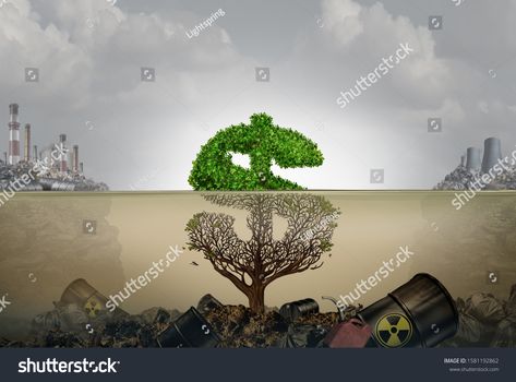 Financial costs of pollution and economic cost of polluted water contamination with hazardous industrial waste as a tree shaped as a dollar sign with the toxic liquid with 3D illustration elements. Royalty Free image illustration Water Contamination, Polluted Water, Waste Art, Illustration Elements, Contaminated Water, Industrial Waste, Dollar Sign, Tree Shapes, 3d Illustration