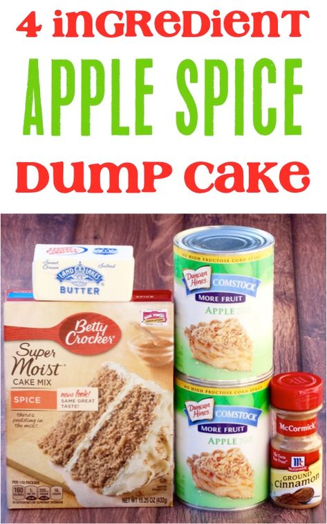 Weekly Dessert, Apple Dump Cake With Pie Filling, Apple Spice Dump Cake, Spice Dump Cake, Apple Dump Cake Recipe, Everyday Cakes, Apple Dump Cake, Caramel Apple Dump Cake, Box Cakes