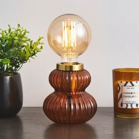 Dunelm Lighting - Shop our Extensive Range Today | Page 2 | Page 2 Ribbed Glass Table Lamp, Amber Glass Lamp, Terracotta Bedroom, Peach Bedroom, Cinnamon Scented Candles, Side Table Lamp, Retro Table Lamps, Table Lamp Base, Pink Table