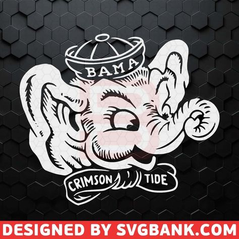 Alabama Crimson Tide Elephant Logo SVG Crimson Tide Svg, Big Beanie, Alabama Elephant, Crimson Tide Fans, Nick Saban, Elephant Logo, Alabama Football, Easter Svg, Roll Tide