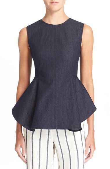 Theory Kalsing Sleeveless Denim Peplum Top {worn by Karla Mosley's Maya ♥ The Young + The Restless} Nordstrom Women, Suede Tops, Trend Setter, Stretch Denim, Peplum Top, Spring Fashion, Sleeveless Top, Nordstrom, Free Shipping