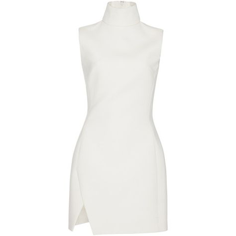 MUGLER Tailored Coating Dress (€1.380) ❤ liked on Polyvore featuring dresses, vestidos, white, turtleneck top, sleeveless turtleneck, sleeveless turtleneck tops, sleeveless sheath dress and white turtleneck White Turtleneck Dress, Turtleneck Dress Sleeveless, White Off Shoulder Dress, White Fitted Dress, White Sheath Dress, White Vintage Dress, Fitted Sheath Dress, Sleeveless Wrap Dress, Tailored Coat