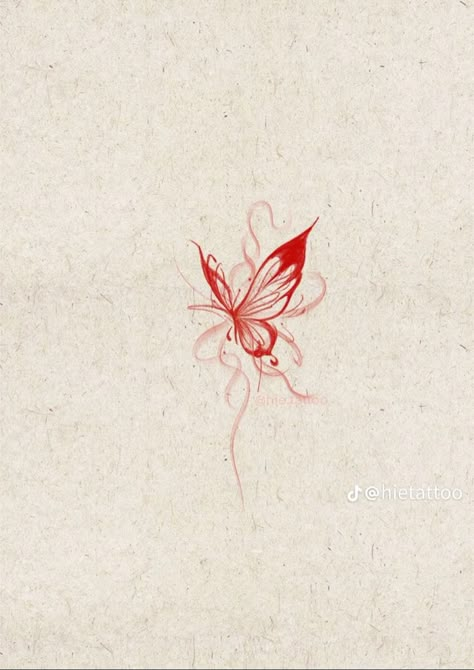 Red Butterfly Tattoo, Watercolor Tattoo Ideas, Small Girly Tattoos, Small Pretty Tattoos, Petite Tattoos, Tattoos For Black Skin, Cute Little Tattoos, Red Tattoos, Classy Tattoos