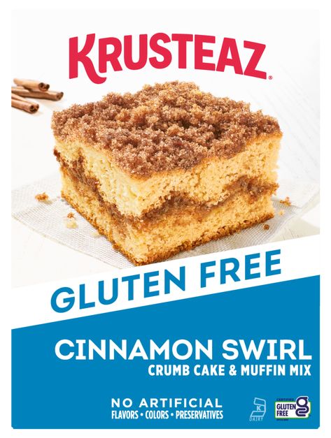 Gluten Free Eggnog Crumb Cake | Krusteaz Krusteaz Recipes, Cinnamon Crumb Cake, Crumb Cake Muffins, Gluten Free Cake Mixes, Gluten Free Baking Mix, Gluten Free Cinnamon, Perfect Morning Routine, Crumb Cake Recipe, Muffin Mix