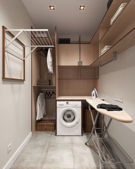 Laundry Room With Ironing Station, Small Farmhouse Laundry Room, Scandinavian Laundry Room, Farmhouse Laundry Room Ideas, Laundry Room Decor Ideas, Modern Laundry Room, Laundry Room Designs, Perfect Laundry Room, Ironing Station