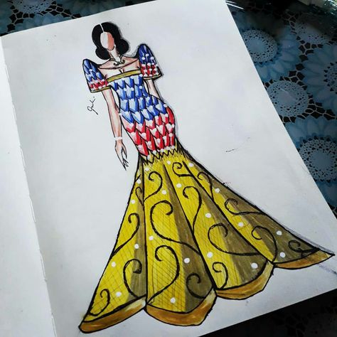 Festival Costumes Drawing, Festival Gown Philippines, Sinulog Festival Costume Sketch, Festival Costume Drawing, Sinulog Festival Costume Drawing, Filipiniana Drawing, Filipiniana Dress Drawing, Buwan Ng Wika Drawing, Dress Drawing Easy