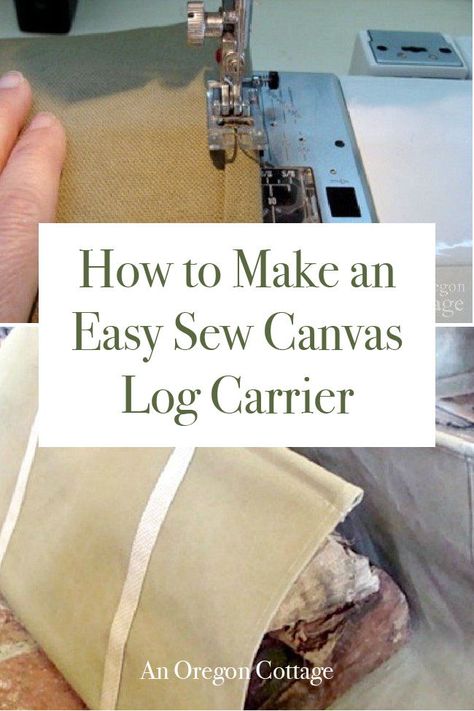 A tutorial on how to make a DIY canvas fabric log carrier–no pattern needed! Log carriers make it so much easier to bring firewood from outside to stack next to the fireplace. It also makes a quick and easy gift that your friends and family will love (and actually use!) Diy Wood Carrier, Diy Log Carrier, Log Carrier Diy How To Make, Firewood Carrier Diy, Log Carrier Diy, Wood Carrier Firewood, Canvas Fabric Projects, Garden Tutorials, Firewood Tote