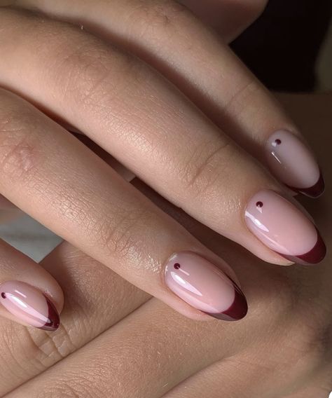 Nail French, Gel Nails French, Wine Nails, October Nails, London Nails, Daily Nail, Casual Nails, Leopard Nails, Burgundy Nails