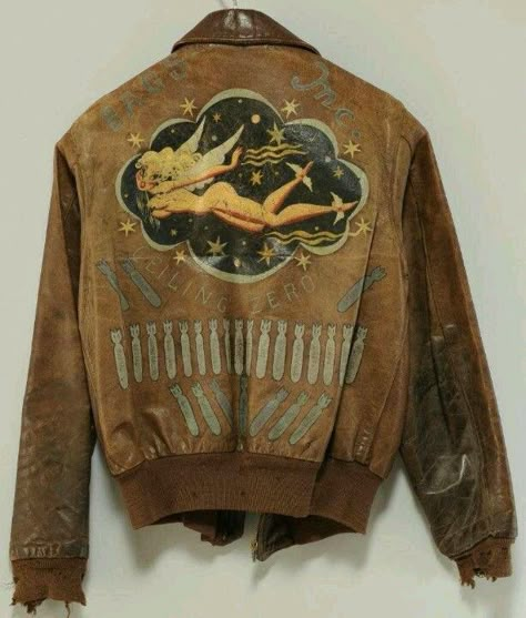 Aircraft Nose Art, Jacket Art, Leather Flight Jacket, Nose Art, Man Up, Flight Jacket, Outdoor Jacket, Bomber Jackets, Cool Clothes