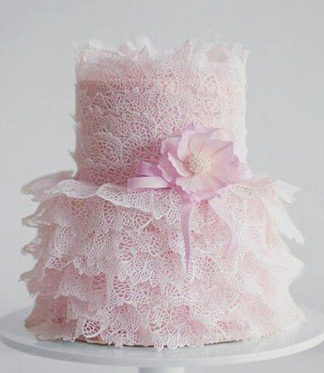 Cake Lace Cakes, Wedding Cake Prices, Lace Cake, Purple Wedding Cakes, Cake Pricing, Ruffle Cake, Cake Lace, Fondant Decorations, Cake Decorating Designs