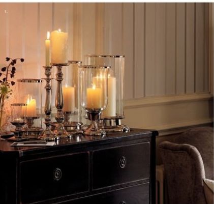 From Laura Ashley's Autumn catologue - it's a lovely, warm effect. Laura Ashley Living Room, Laura Ashley Bedroom, Laura Ashley Furniture, Ashley Bedroom, Large Chest Of Drawers, Laura Ashley Home, Black Furniture, Beautiful Candles, Architecture Interior Design