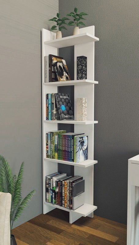 Finding woodworking projects for beginners can be challenging. From small woodworking projects for beginner to more intermediate projects, this Corner Shelf Design, Bookcase Decor, Corner Decor, Regal Design, Bookshelf Design, Bookshelves Diy, Design Wood, Shelf Design, Decor Minimalist