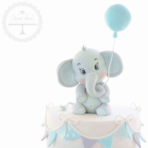 Elephant Birthday Cakes, Fondant Elephant, Baby Elephant Cake, Half Birthday Cakes, Elephant Baby Shower Cake, Elephant Cake Toppers, Baby Boy Birthday Cake, Boys 1st Birthday Cake, Idee Babyshower