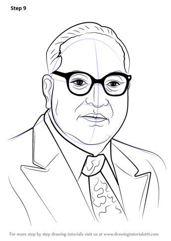 Learn How to Draw Babasaheb Ambedkar (Politicians) Step by Step : Drawing Tutorials Br Ambedkar Sketch Easy, Ambedkar Drawing Image, Dr Bhimrao Ambedkar Sketch, Dr Babasaheb Ambedkar Sketch Easy, Dr B R Ambedkar Drawing, How To Make Outline Of Photo, Dr Bhimrao Ambedkar Drawing, Dr Ambedkar Sketch, B R Ambedkar Drawing