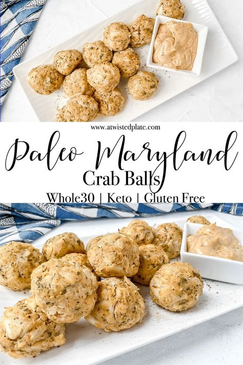 Crab Balls Recipe, Crab Balls, Keto And Gluten Free, Crab Appetizer, Gluten Free Meat, Lump Crab Meat, Paleo Appetizers, Bread Substitute, Maryland Crabs