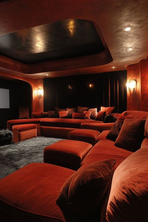 "Create the ultimate entertainment space with Cozy Home Theaters! 🎬🍿 Transform any room into a comfortable retreat with plush seating, soft blankets, and ambient lighting. Add a big screen, surround sound, and personalized decor to make movie nights unforgettable. Embrace the warmth and charm of a cozy home theater where you can relax and enjoy your favorite films. Discover the magic of bringing the cinema experience to your home! 🛋️✨ #CozyHomeTheater #HomeDecor #MovieNight" Cozy Home Theater, Cinema Seating, Movie Theater Rooms, Cinema Seats, Home Theaters, Cinema Experience, Theater Room, The Cinema, Movie Room