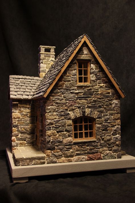 Stone Cottages, Glitter Houses, Putz Houses, Fairy Garden Houses, Stone Cottage, Miniature Houses, Stone Houses, Miniature House, Stone House