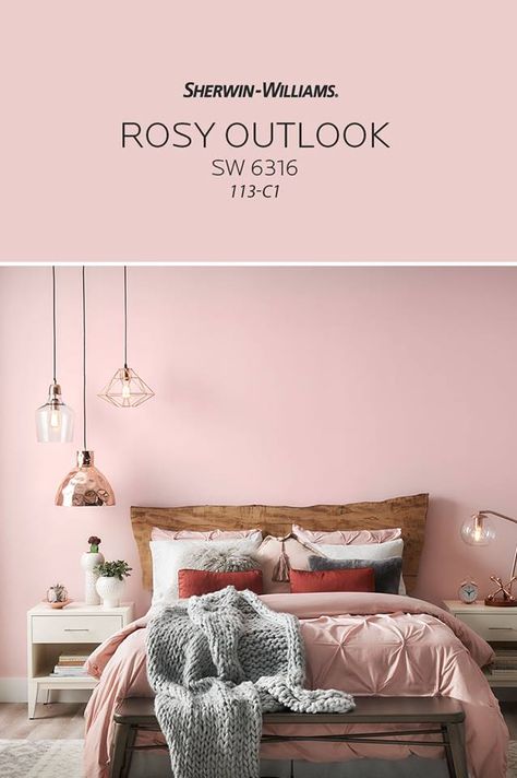 Light Pink Walls, Pink Bedroom Design, Murs Roses, Pink Paint Colors, Pink Furniture, Pink Bedroom Decor, Pink Bedrooms, Room Paint Colors, Pink Home Decor